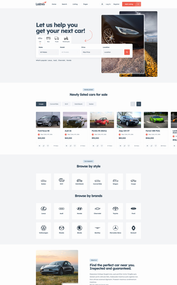 Listivo Automotive Demo